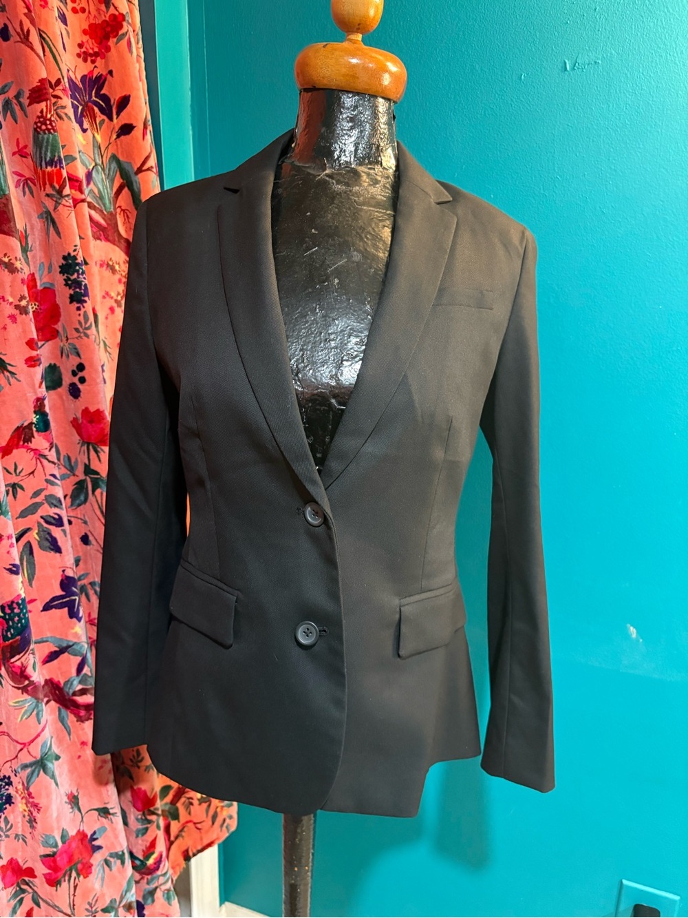 Banana Republic Black Tailored Single-Breasted Blazer